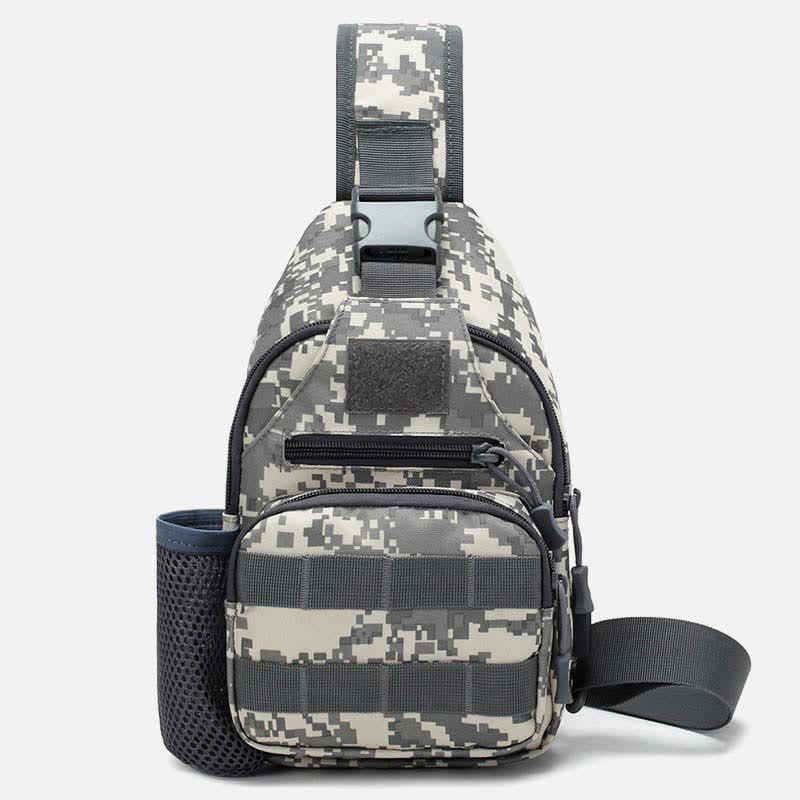 Taktische, militärische, leichte Schultertasche mit mehreren Taschen und USB-Ladeanschluss