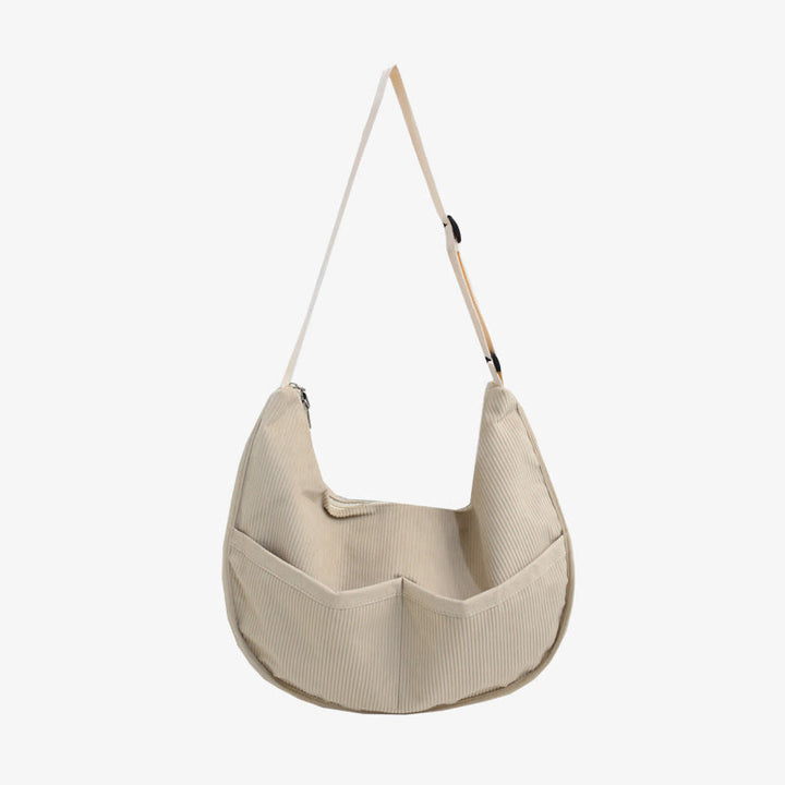 Umhängetasche für Damen, Retro-Coduroy-Patchwork, große Kapazität