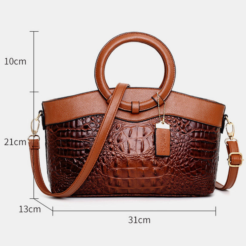Umhängetasche mit großem Fassungsvermögen und Vintage-Prägung und Henkeltasche
