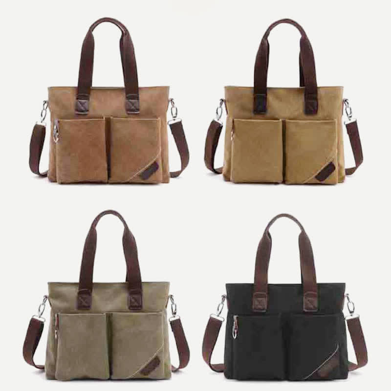Canvas-Umhängetasche für Damen und Herren, Retro, lässige Handtasche, Arbeitstasche