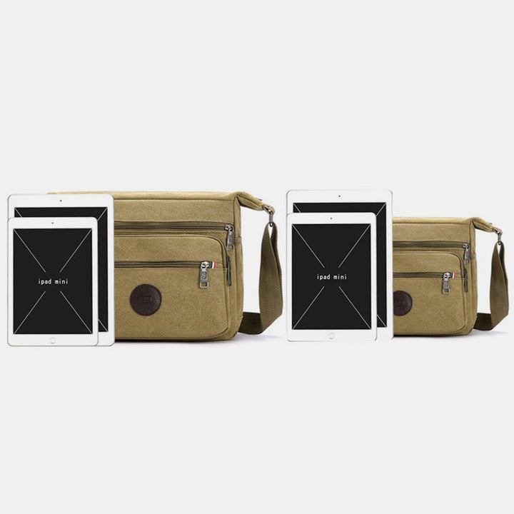 Vintage Messenger Bag aus Canvas mit großem Fassungsvermögen 