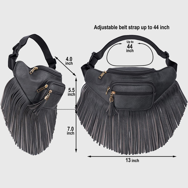 Gürteltasche für Damen, multifunktionale Umhängetasche mit Quaste für den Außenbereich