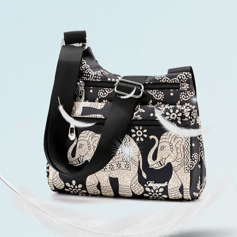 Umhängetasche für Damen aus Nylon mit Folk-Custom-Ethno-Druck