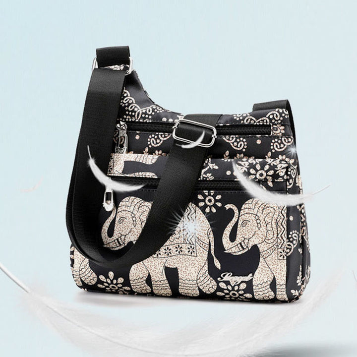 Umhängetasche für Damen aus Nylon mit Folk-Custom-Ethno-Druck