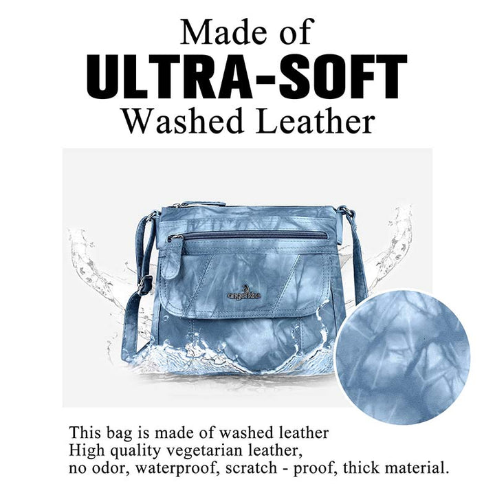 Damen Handtaschen und Geldbörsen Doppellagige Umhängetasche aus weichem Leder