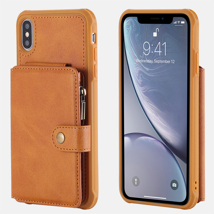 Leder-Brieftaschenhülle mit mehreren Steckplätzen für iPhone Samsung