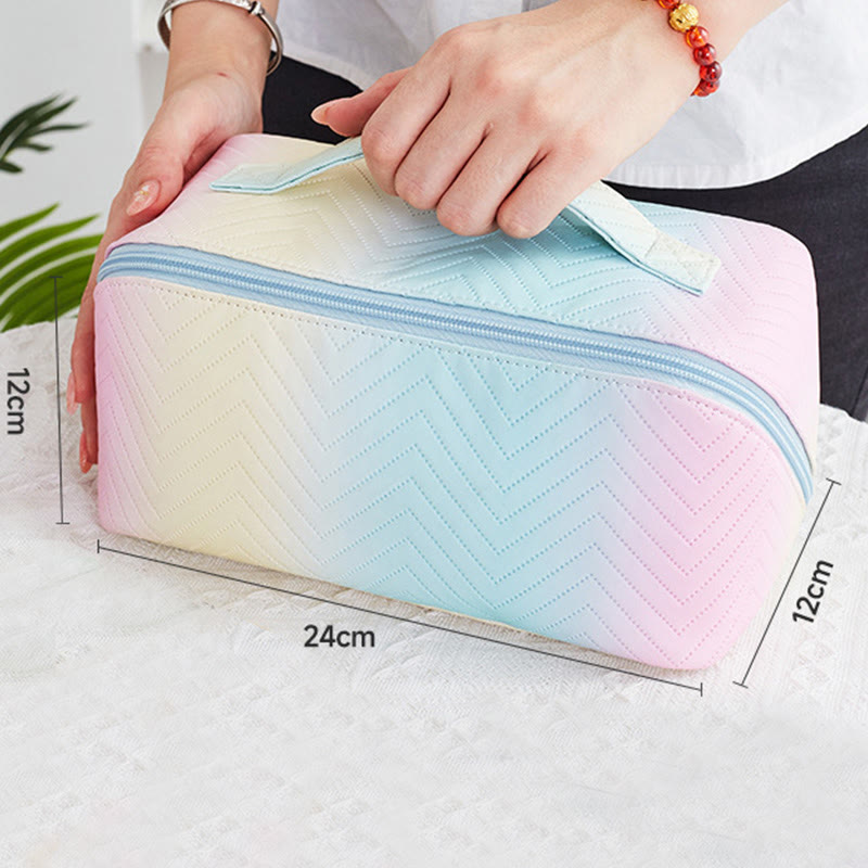 Kosmetiktasche für Damen, Reise-Make-up-Tasche mit Farbverlauf
