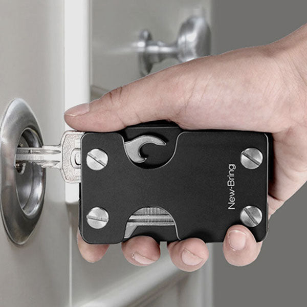 EDC RFID Aluminium Multifunktions-Schlüsselanhänger Kartenhalter Geldbörse