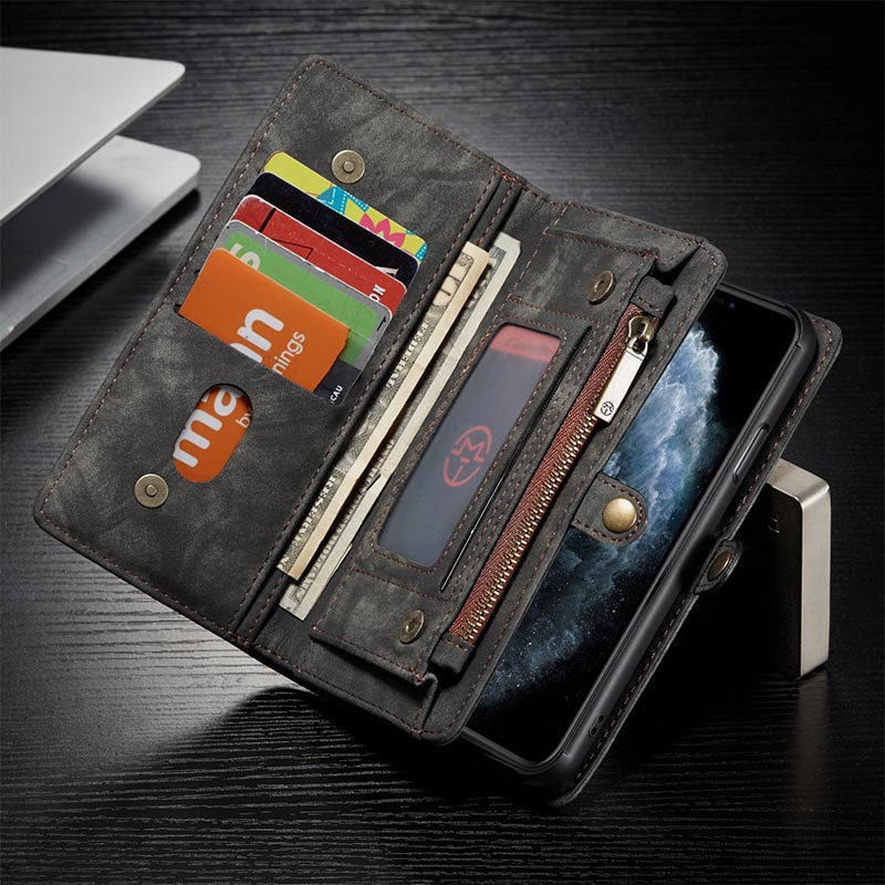 Retro Leder Brieftasche Handytasche für iPhone Samsung Huawei mit Multi-Slot