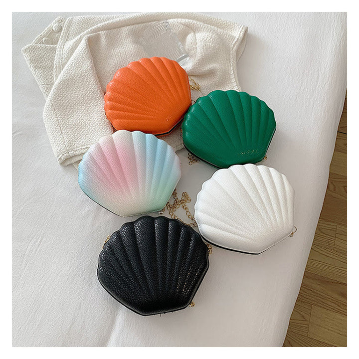 Umhängetasche für Damen mit Muschelmuster und Lederstruktur