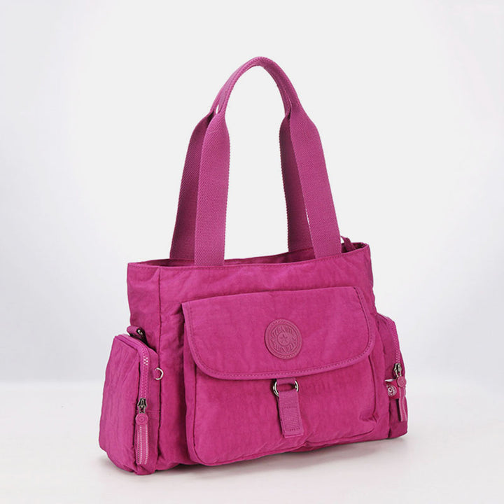 Damen Umhängetasche, leichte Schultertasche aus Nylon mit mehreren Taschen und Reißverschluss