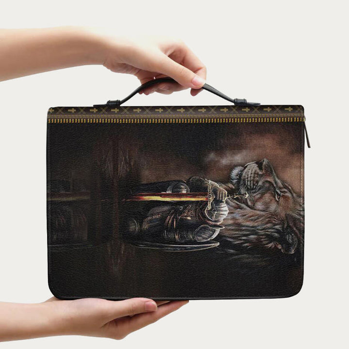 Aufbewahrungstasche für die Bibel, für den täglichen Gebrauch, Lederhandtasche mit frommem Gebetsdesign