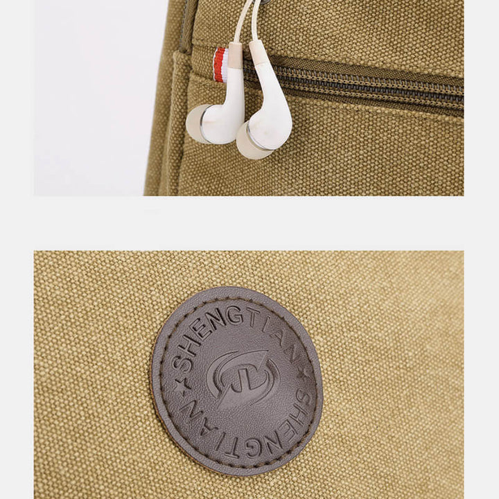 Vintage Messenger Bag aus Canvas mit großem Fassungsvermögen 