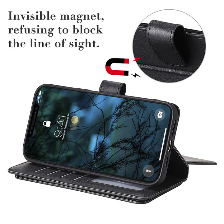 iPhone-Wallet-Hülle, leichtes Flip-Case mit Kreditkartenfach