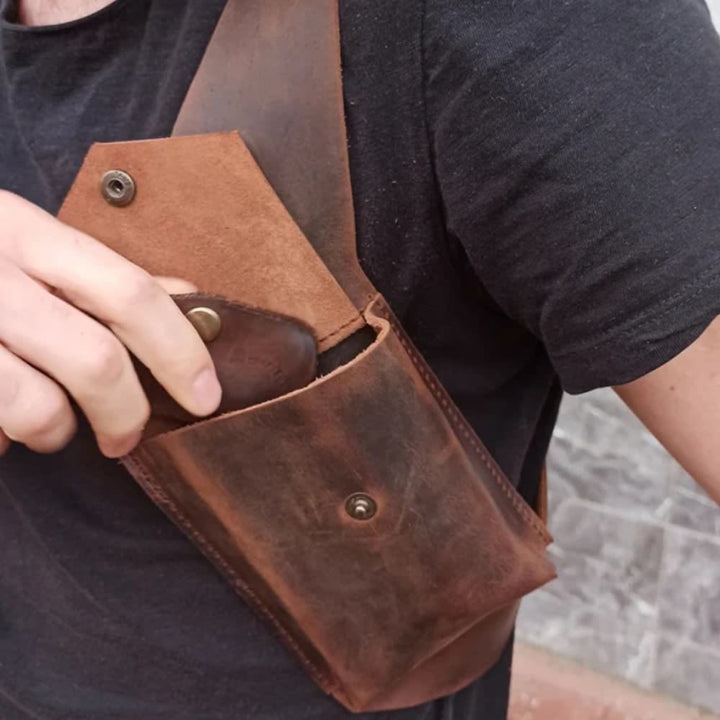 Outdoor Weste Geldbörse Damen Herren Unterarm Leder Achseltasche