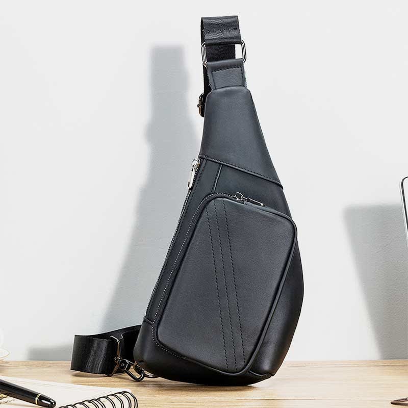 Kleine Schultertasche aus echtem Leder, Umhängetasche, Brusttasche