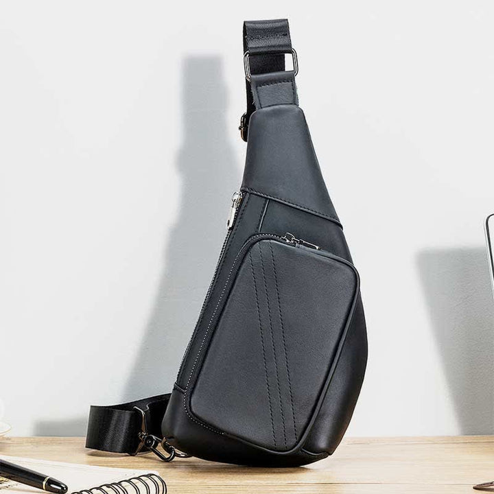 Kleine Schultertasche aus echtem Leder, Umhängetasche, Brusttasche