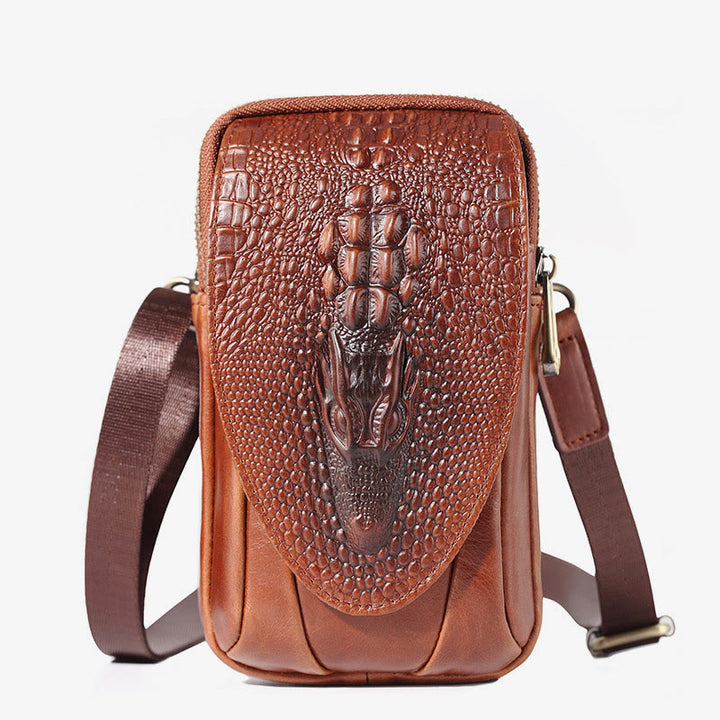 Handytasche aus Leder für Herren, langlebig, multifunktional, zum Tragen auf dem Gürtel, Hüfttasche