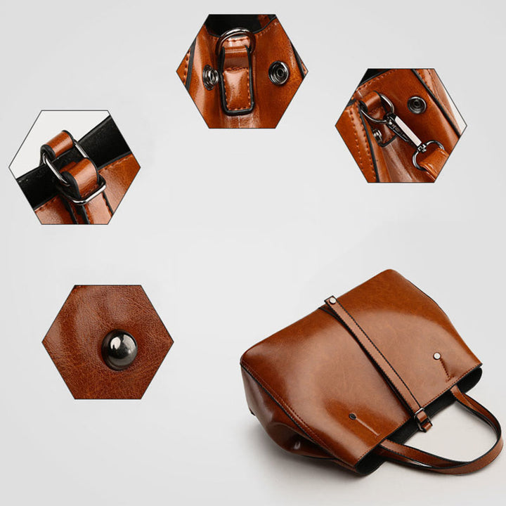 Minimalistische Tote Pure Color Leder Umhängetasche für Damen - image 14