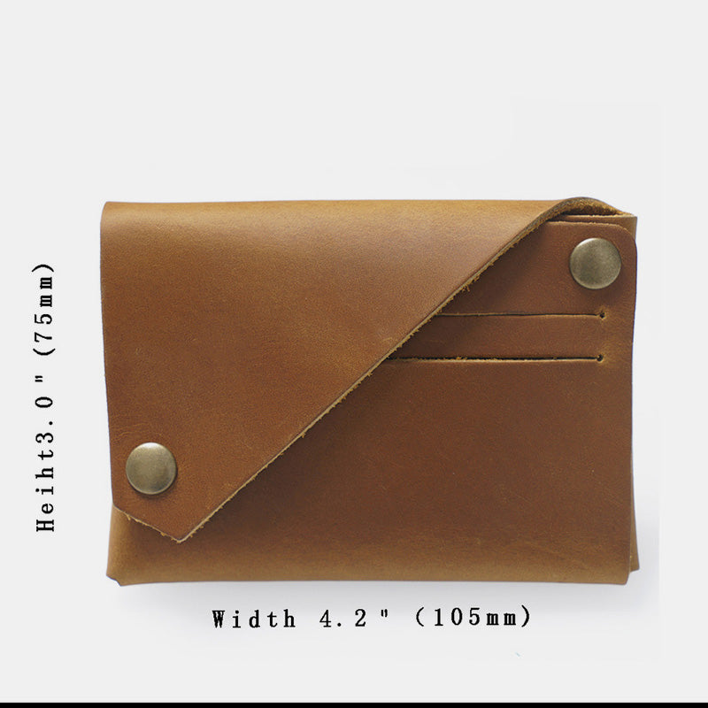 Retro-Handgemachtes Echtleder Kartenetui Vordertasche Geldbörse Münzgeldbörse