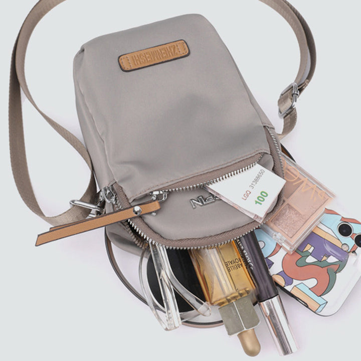 Kleine Umhängetasche aus Nylon für Handys, leichte Mini-Schulterhandtasche