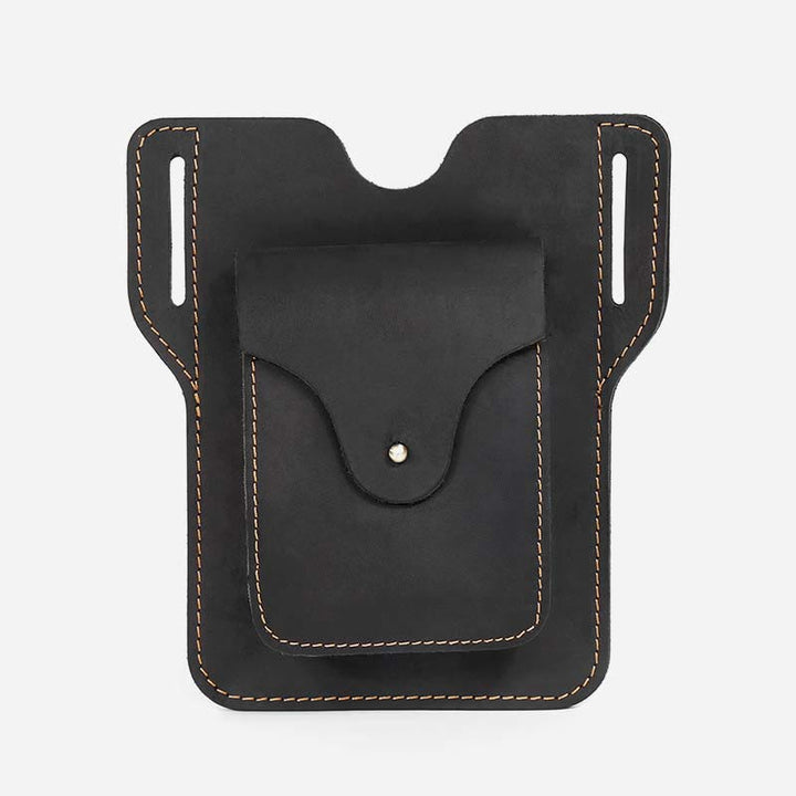 Outdoor Leder Retro Volltonfarbe 7,2 Zoll Handy Gürteltasche
