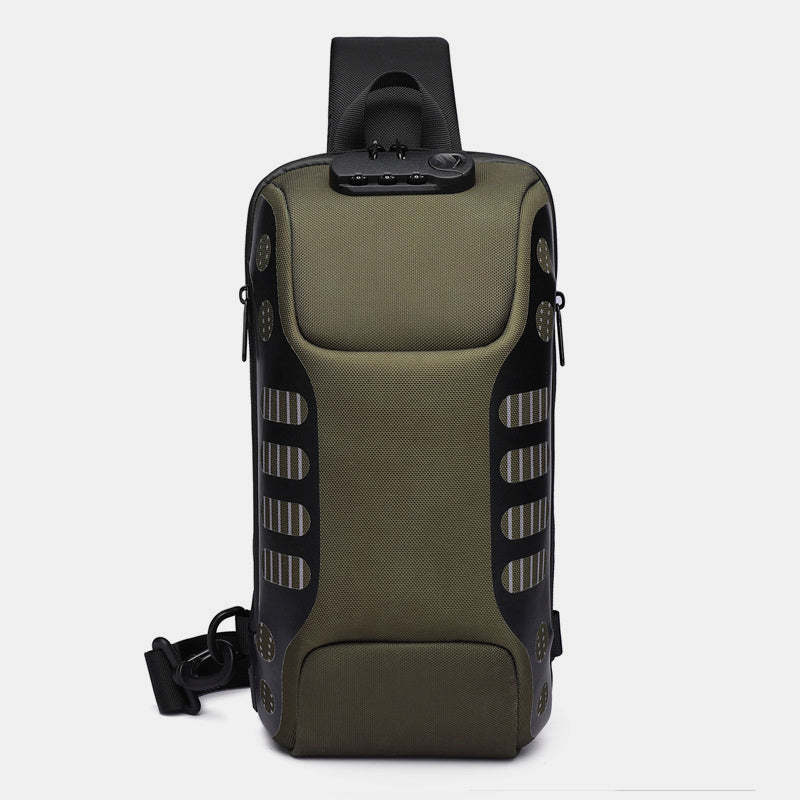 Multifunktionale, wasserdichte, diebstahlsichere Schultertasche mit USB-Ladeanschluss