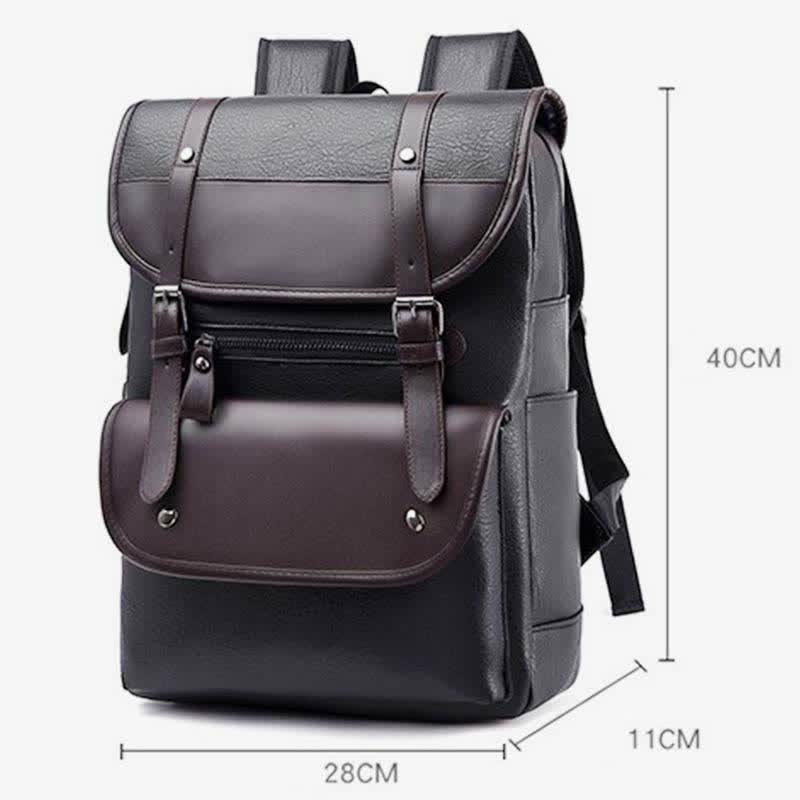 Laptop-Rucksack aus Leder für Herren, großes Fassungsvermögen, für Uni, Reisen, Büro, Tagesrucksack