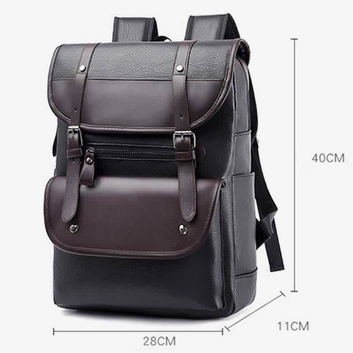 Laptop-Rucksack aus Leder für Herren, großes Fassungsvermögen, für Uni, Reisen, Büro, Tagesrucksack