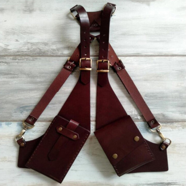 Retro-Telefon-Schulterholster aus Leder mit verstellbaren Riemen für tägliche Kostümpartys