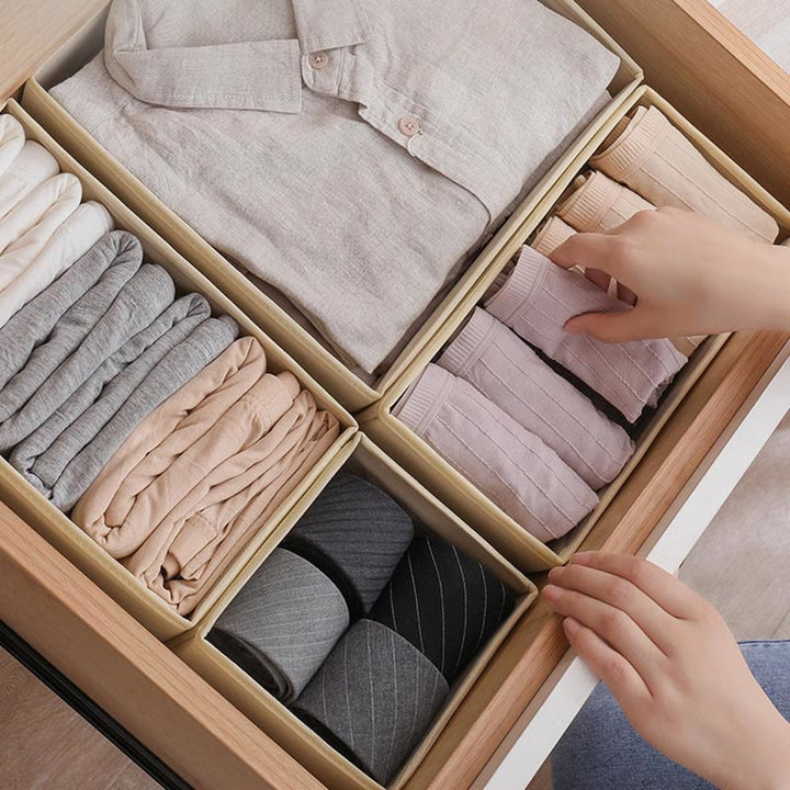 Aufbewahrungstasche für Zuhause, Vlies, sechsteiliges Set, faltbare Kleider-Organizer-Box