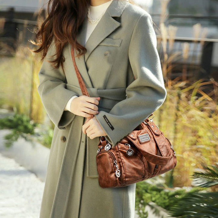 Vintage Echtleder Elegante Multifunktionale Handtasche