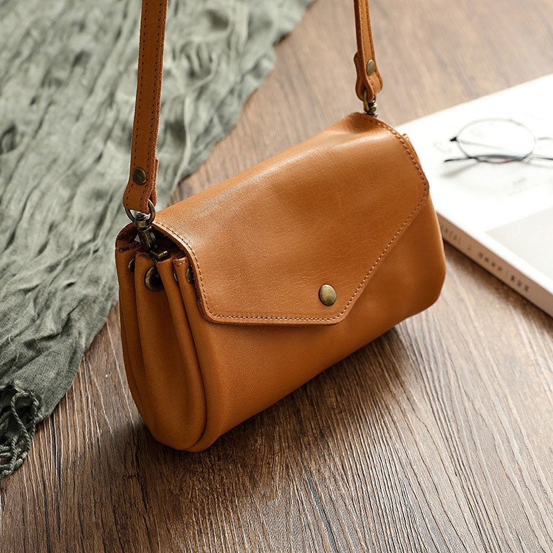 Retro Echtleder Handgemachte Umhängetasche Multi-Slot Schultertasche