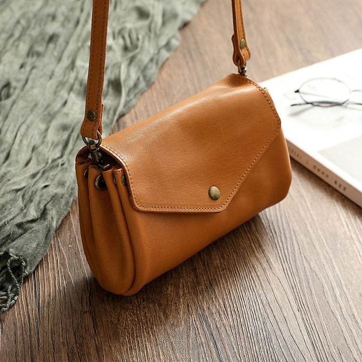 Retro Echtleder Handgemachte Umhängetasche Multi-Slot Schultertasche