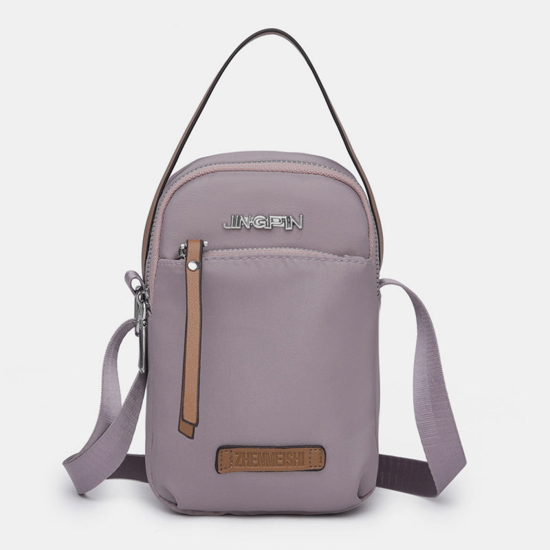 Kleine Umhängetasche aus Nylon für Handys, leichte Mini-Schulterhandtasche