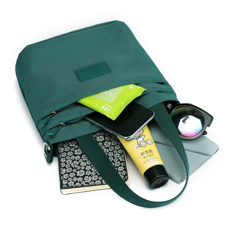 Funktionelle Umhängetasche Schultertasche Mehrere Taschen Leichte einfarbige Handtasche