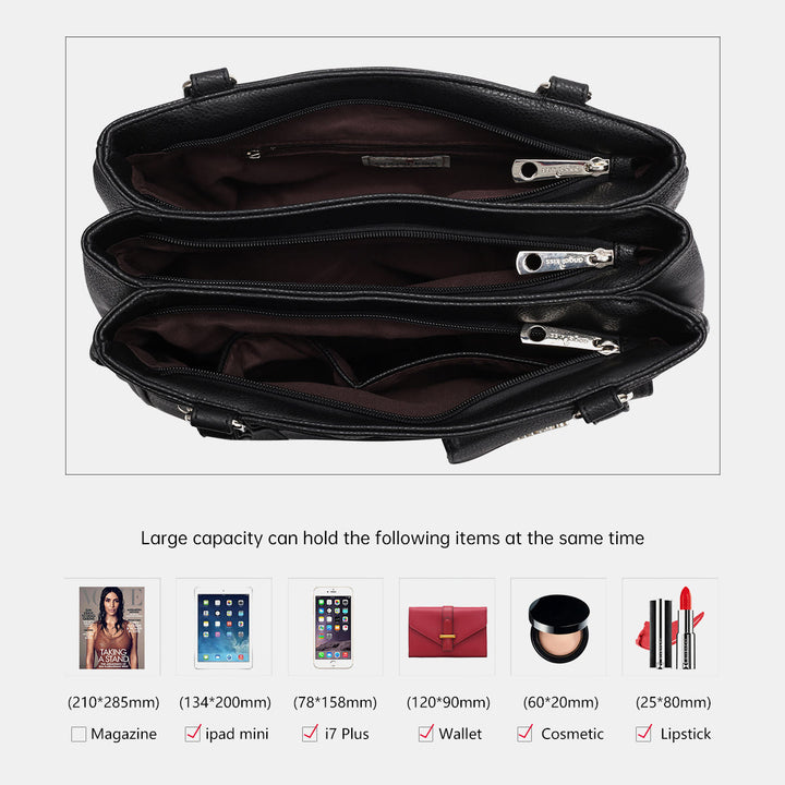 Schultertasche aus Kunstleder mit schweren Taschen und großer Kapazität