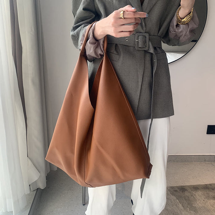 Große Tragetasche aus weichem Leder mit einzelner Schulter für Damen im Business-Stil