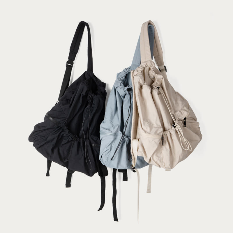 Rucksack für Damen, Nylon, Kordelzug, leicht, lässig, Reisetasche