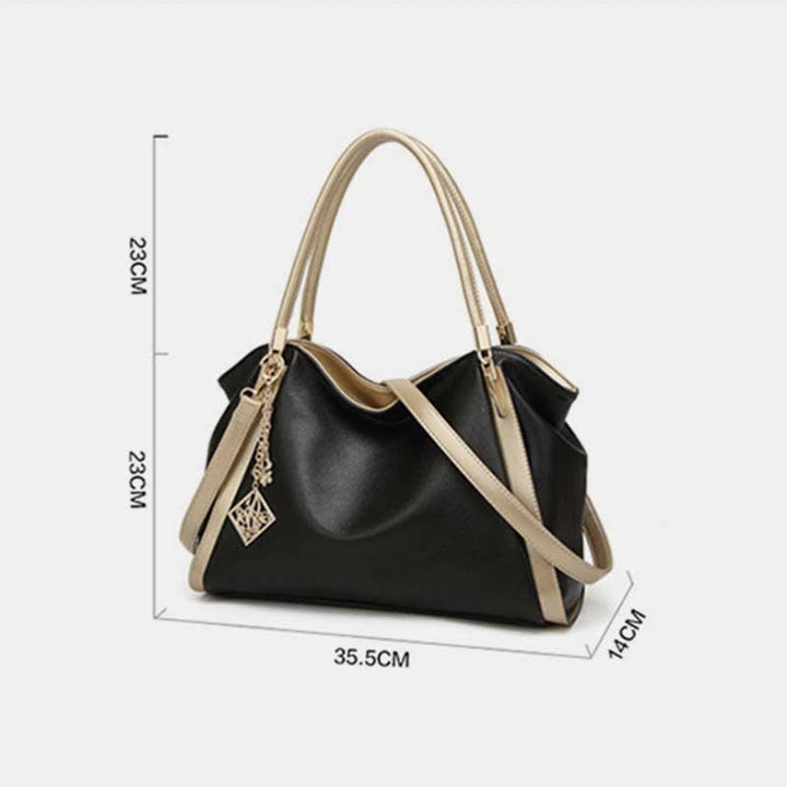 Große Handtasche aus Leder für Damen mit Reißverschluss und Tragegriff oben