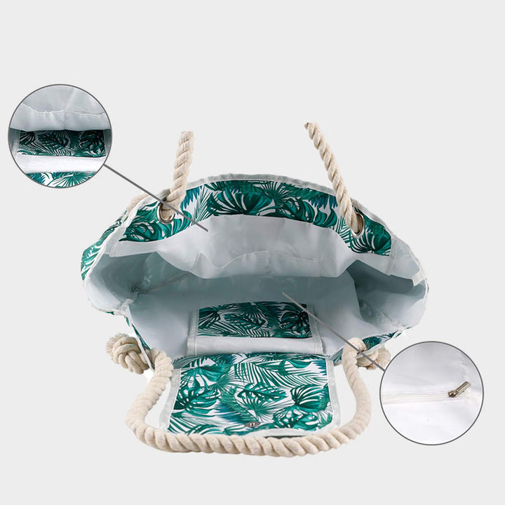 Sommer-Strandtasche für Damen, bedruckte Canvas-Handtasche mit großer Kapazität