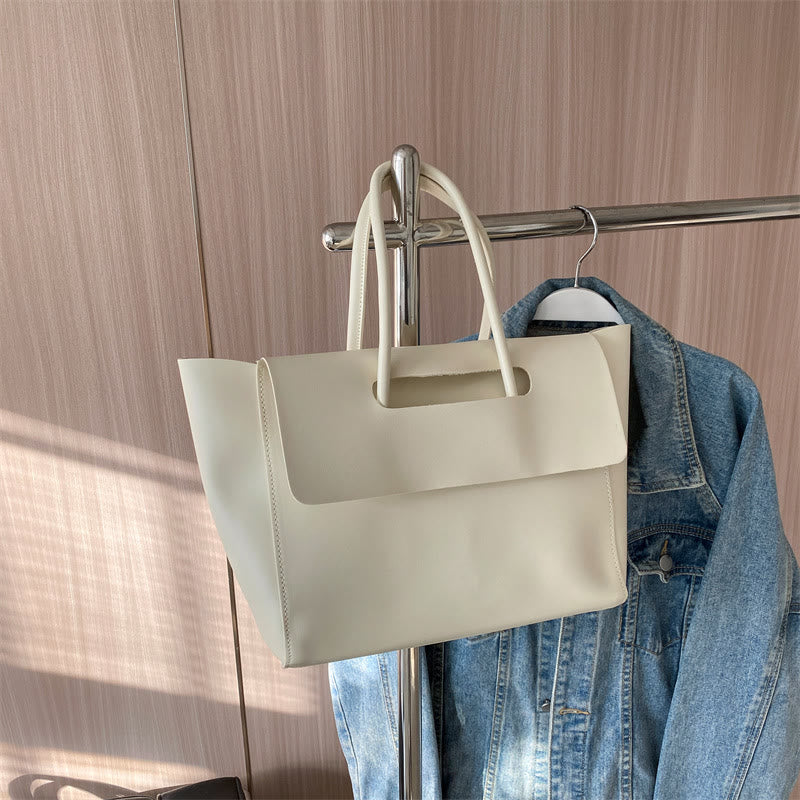 Clamshell Tote für Frauen Große minimalistische Leder Büro Pendler Geldbörse