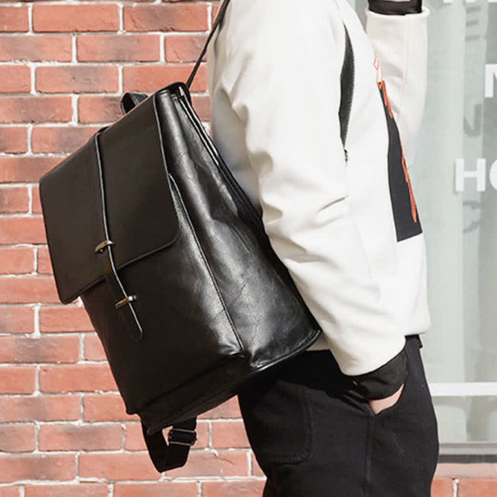 Herren Rucksack Geldbörse PU Leder Laptop Rucksack Reise Business College Büchertasche