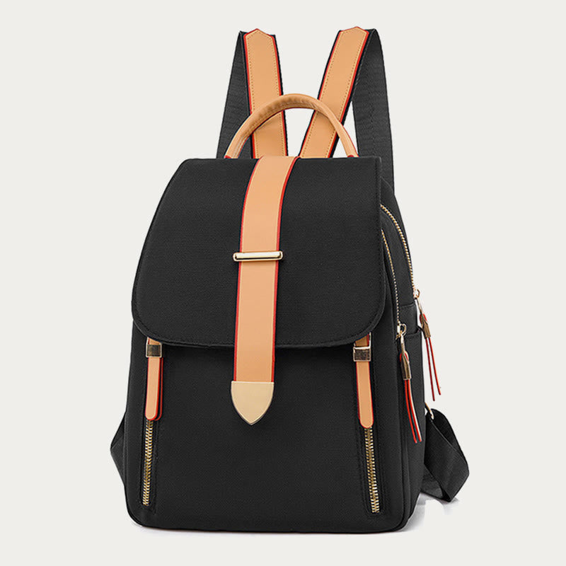 Nylon-Rucksack für Damen, einfarbig, Freizeittasche mit großer Kapazität