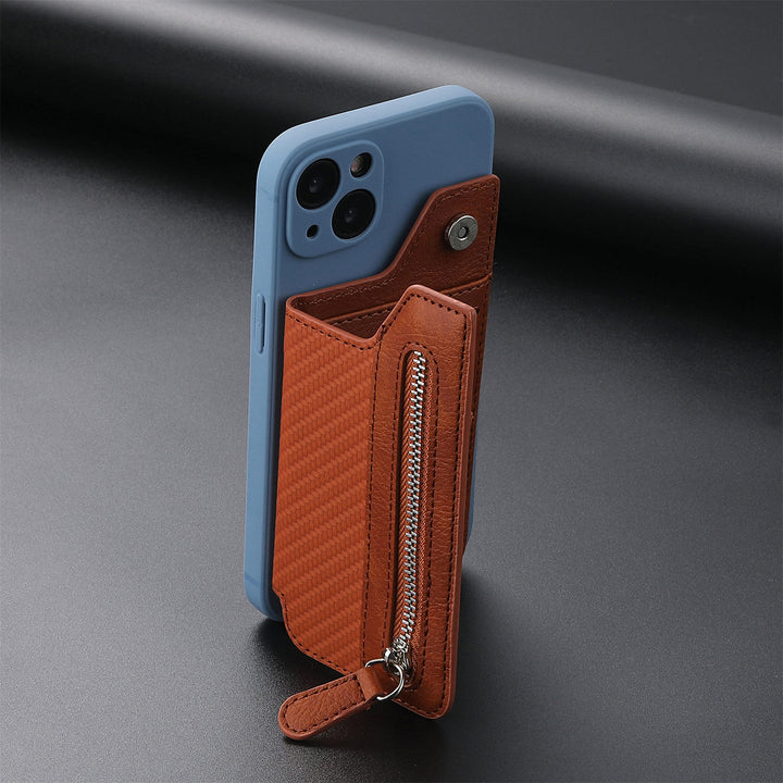 Brieftasche für Telefon Creative Stick Clamshell Style Zurück Kartenhalter