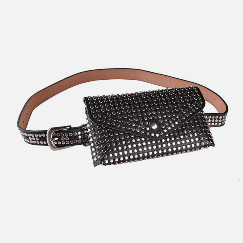 Punk-Gürteltasche für Damen mit funkelnden Nieten