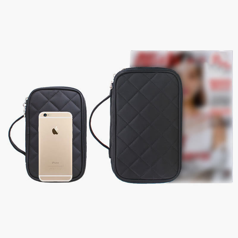 Wasserdichte Make-up-Tasche mit zwei Fächern, tragbare Aufbewahrungstasche aus Nylon