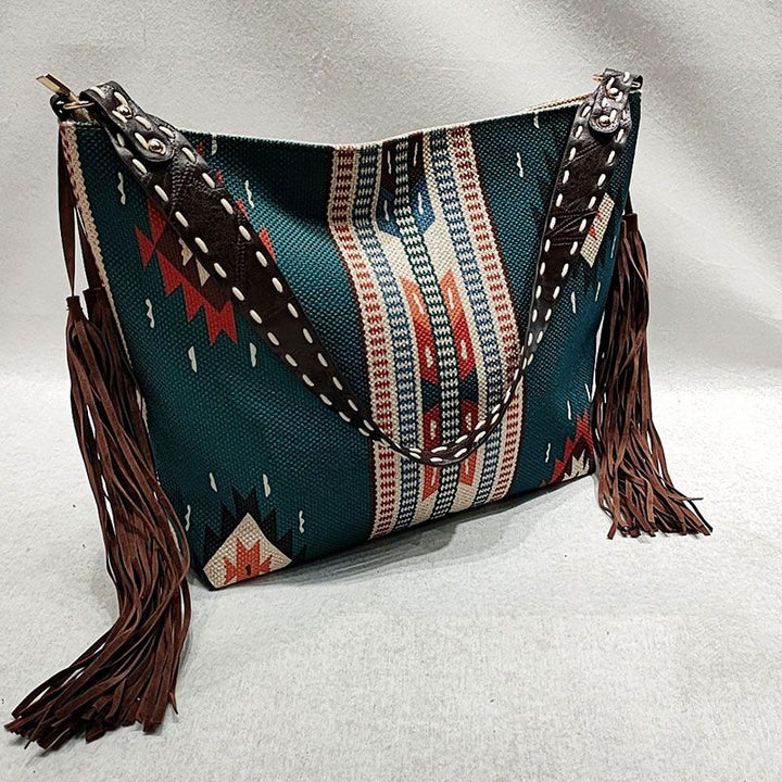Damen-Einkaufstasche, modisch, böhmische Quaste, Umhängetasche, Vintage-Boho-Handtaschen