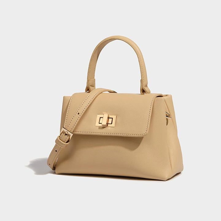 Top-Griff-Tasche für Damen, schlichte Vintage-Umhängetasche aus weichem Leder