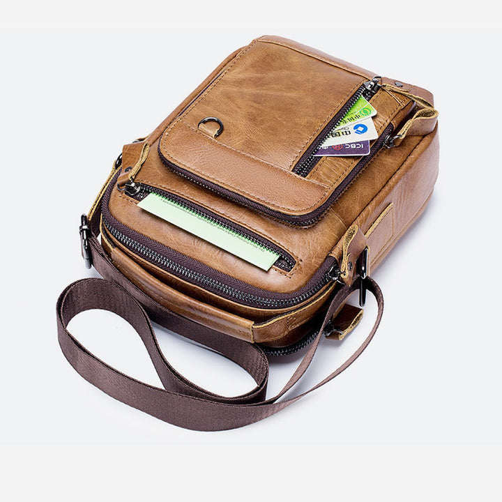 Hochwertige Retro-Business-Umhängetasche mit mehreren Taschen
